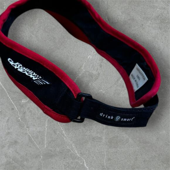 Vintage Jim Beam Racing Visor Red Black Adjustable Strap NASCAR Promo Hat - Picture 3 of 3